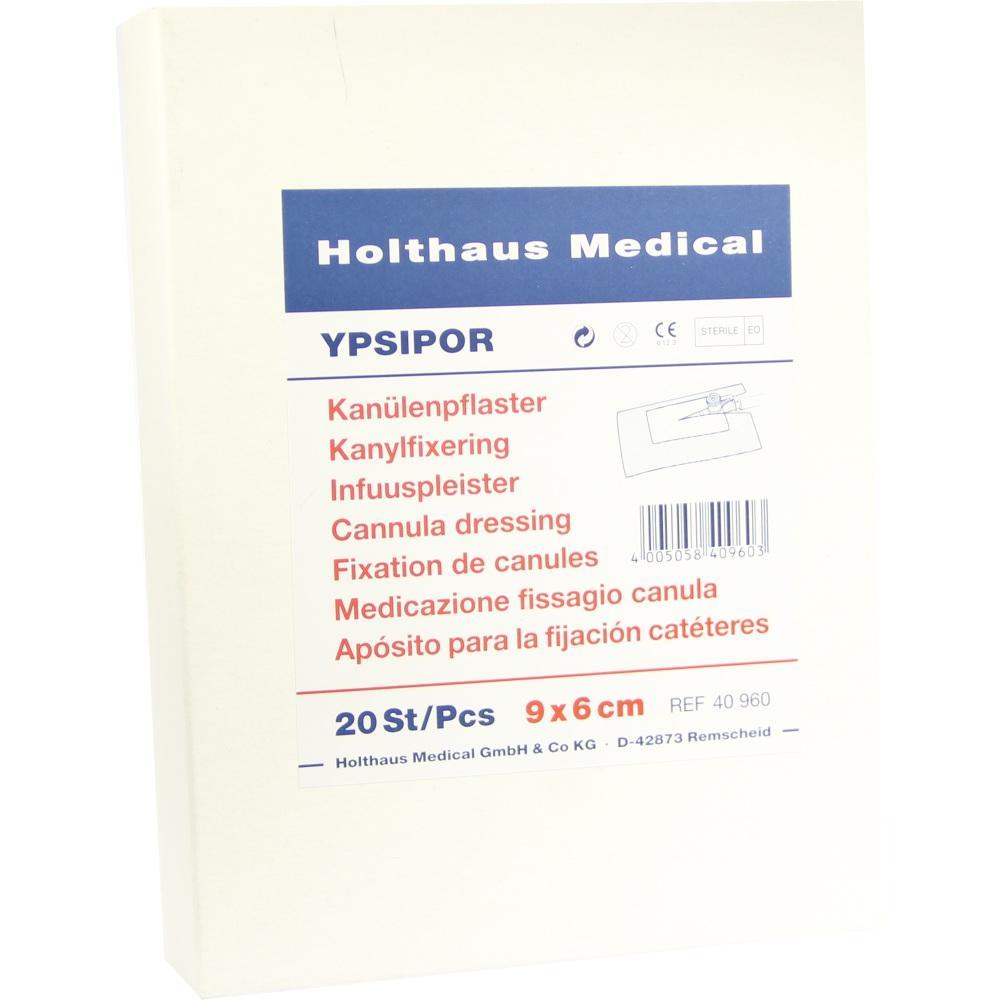 Verpackung von Kan&uuml;lenpflastern der Marke Holthaus Medical, geeignet f&uuml;r die Fixierung von Kan&uuml;len.