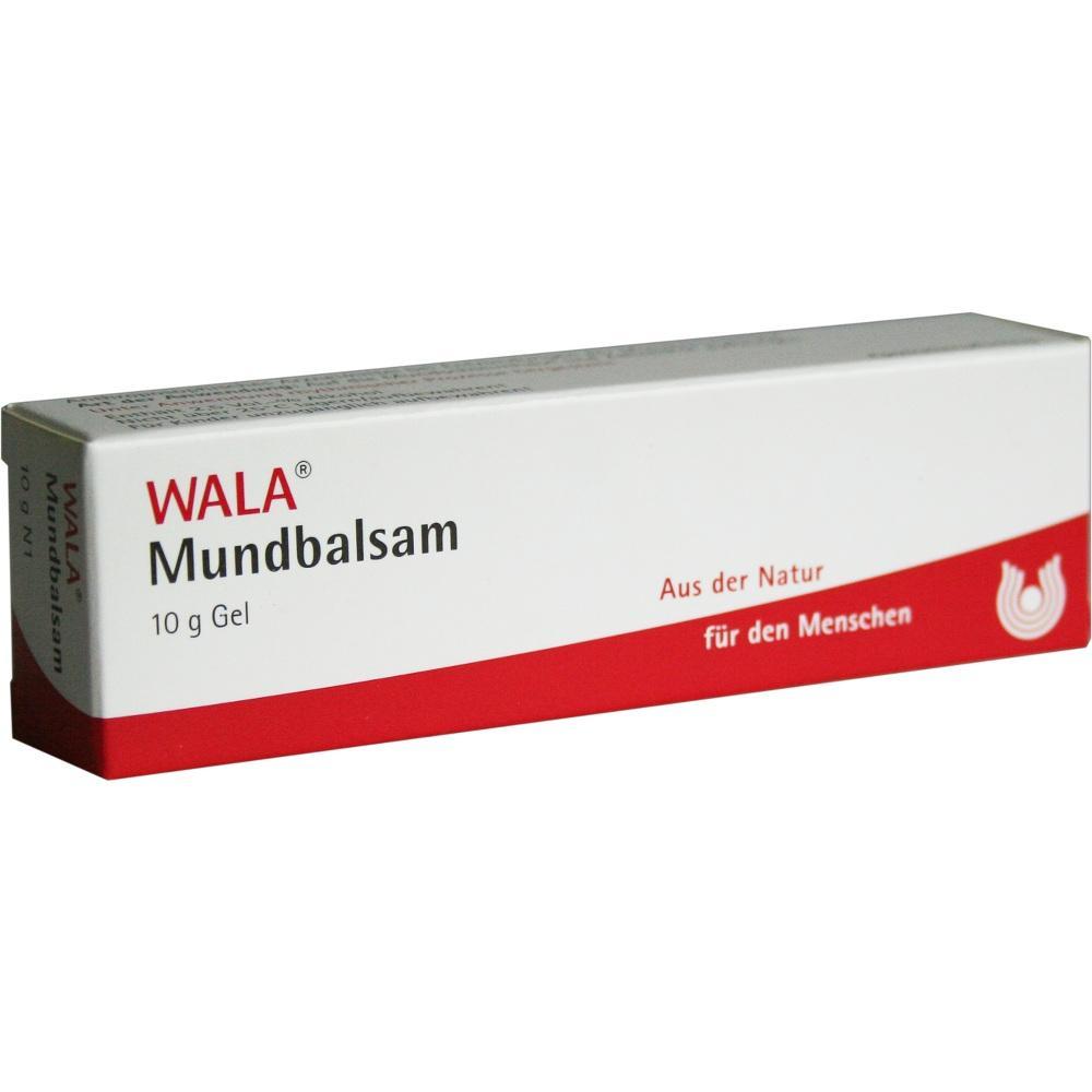 Eine weiße und rote Verpackung mit der Aufschrift "WALA Mundbalsam".