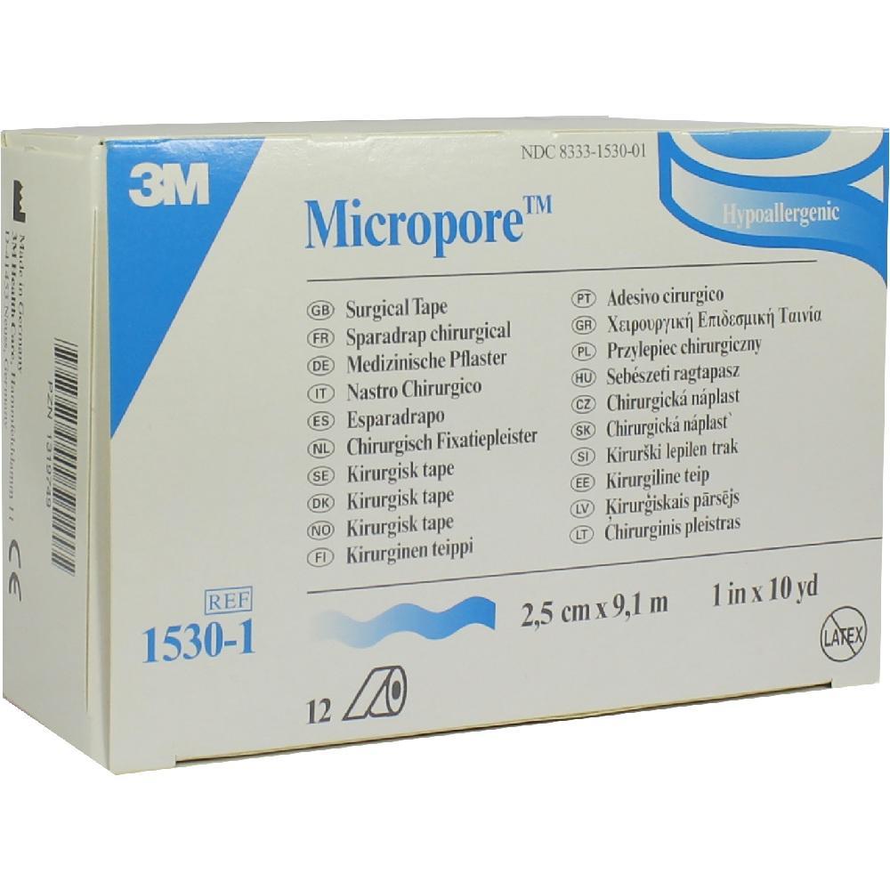 Eine weiße Verpackung mit der Aufschrift "3M Micropore Hypoallergenes Pflaster".