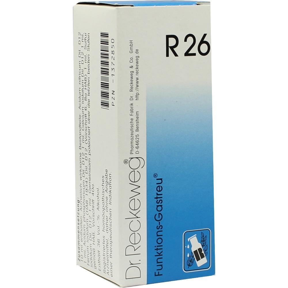 Eine Verpackung eines hom&ouml;opathischen Mittels, genannt Dr. Reckeweg R26.