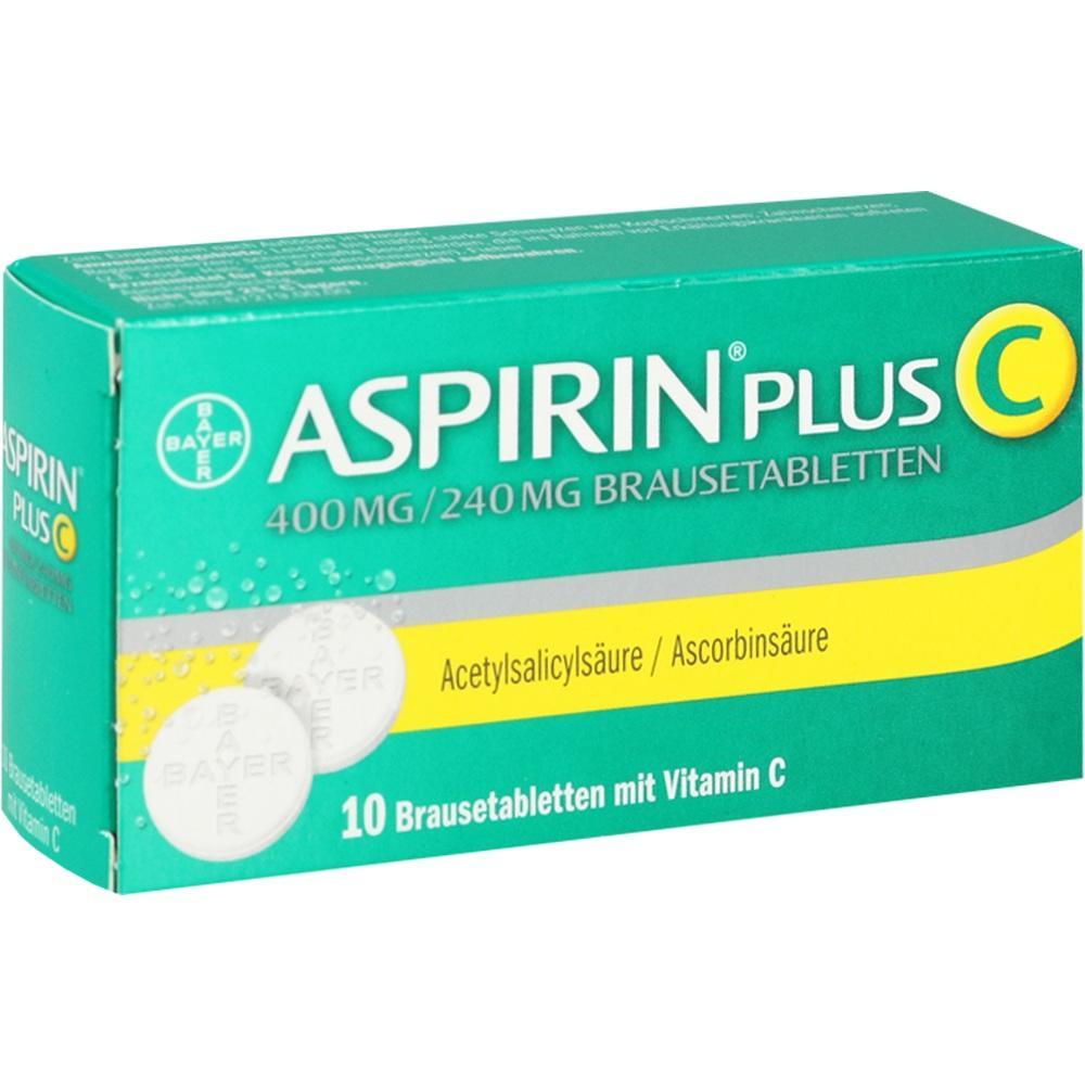 Grüne Packung Aspirin Plus C Brausetabletten mit Vitamin C.