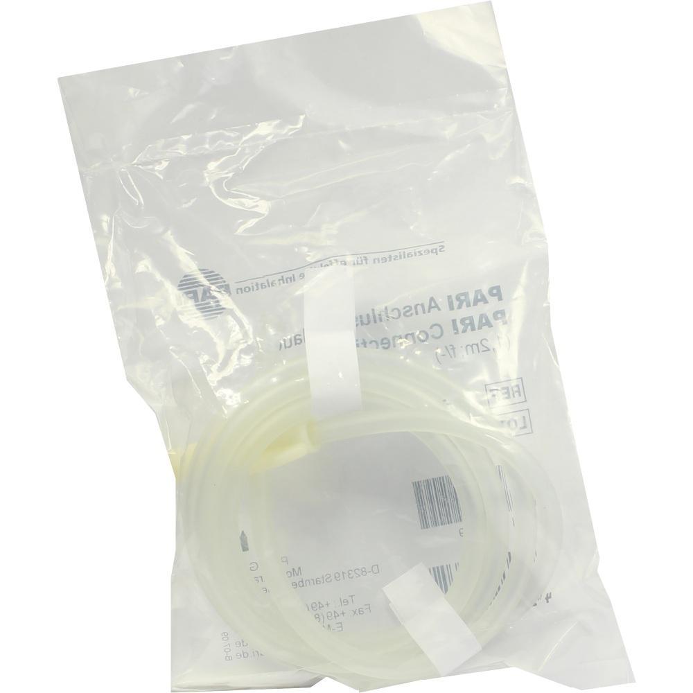 Ein durchsichtiger Plastikschlauch in einer durchsichtigen Verpackung.