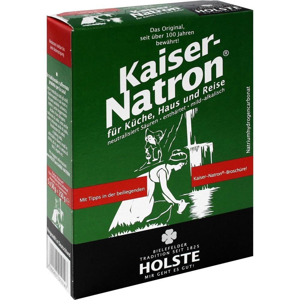Grüne Packung Kaiser-Natron für Küche, Haus und Reise.
