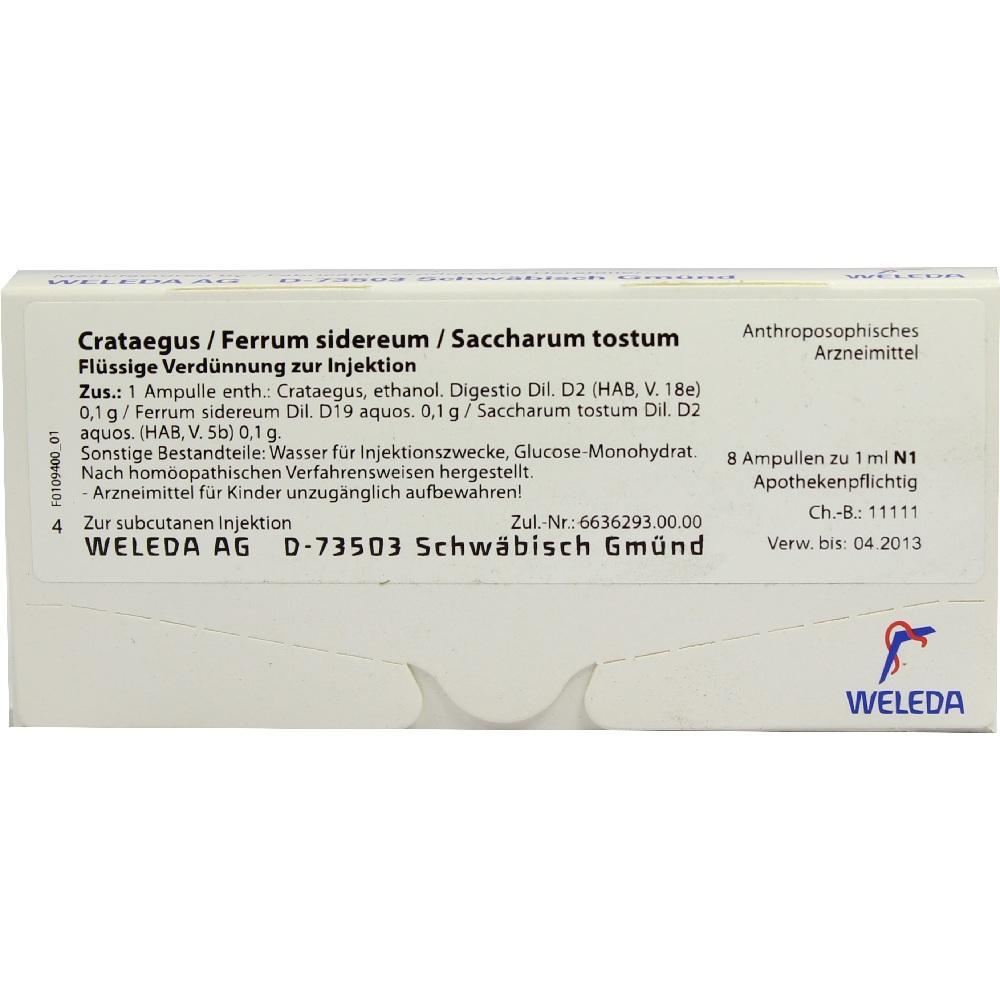 Weiße Arzneimittelverpackung mit Text und Weleda-Logo.