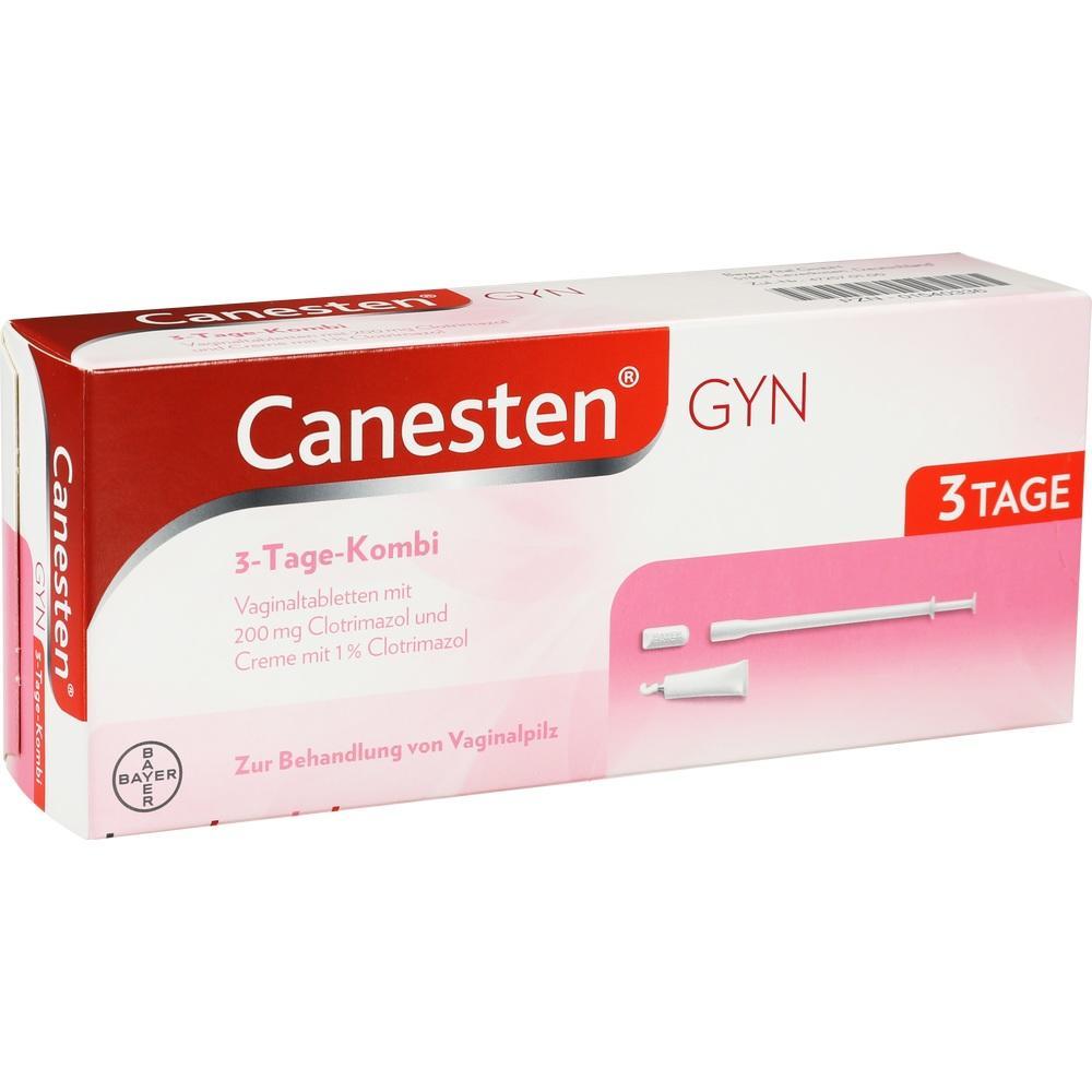 Verpackung der Canesten GYN 3-Tage-Kombi zur Behandlung von Vaginalpilz.