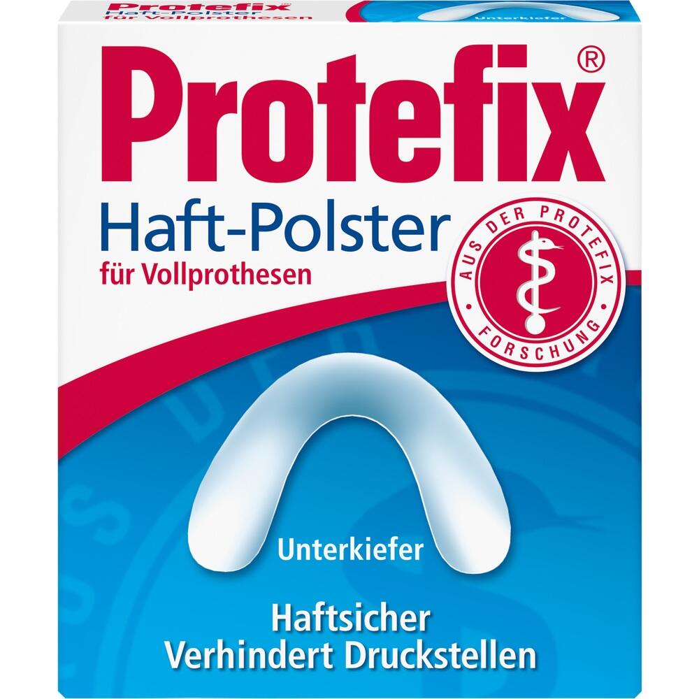 Verpackung von Protefix Haft-Polstern für Vollprothesen im Unterkiefer.