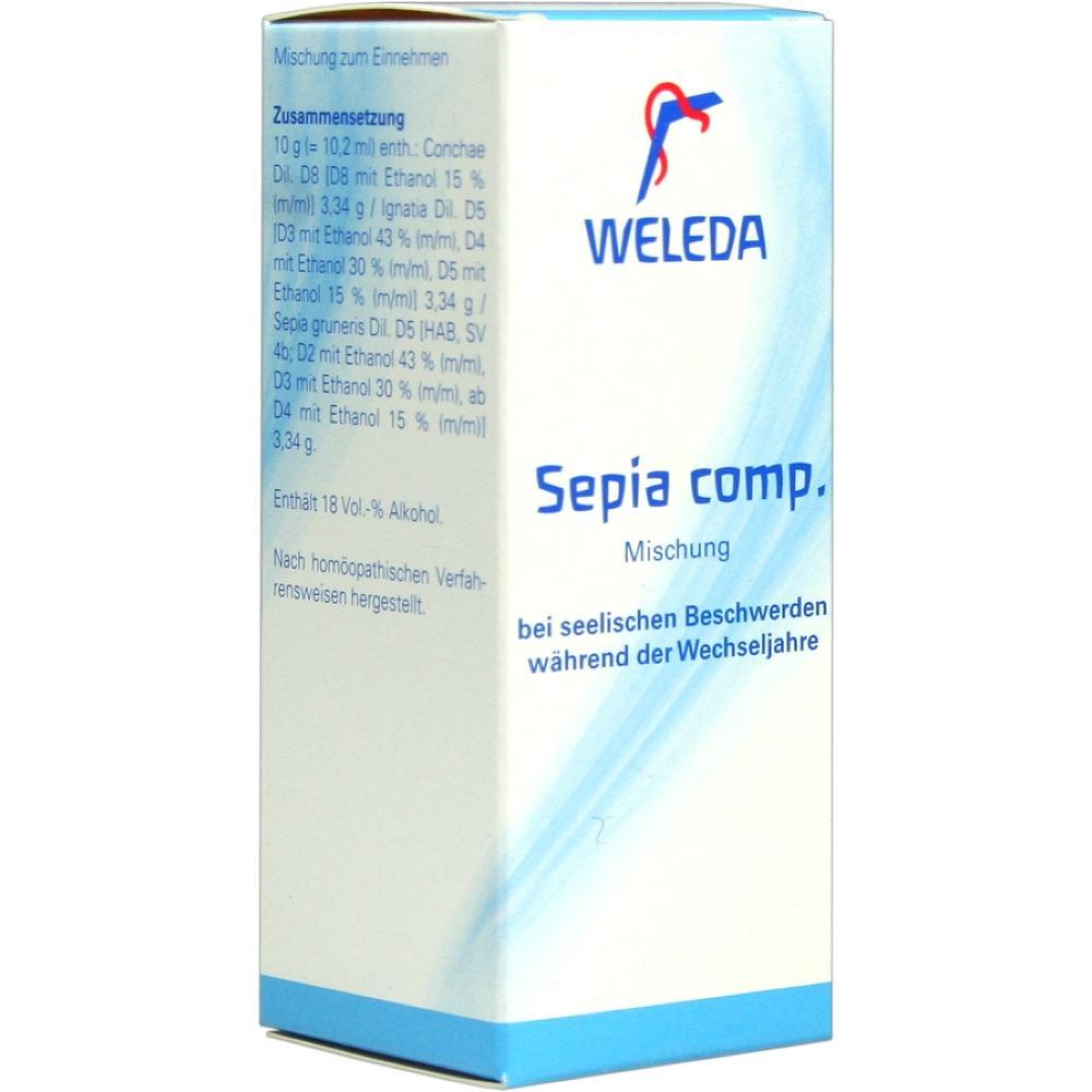 Schachtel von Weleda mit homöopathischer Mischung für seelische Beschwerden in den Wechseljahren.
