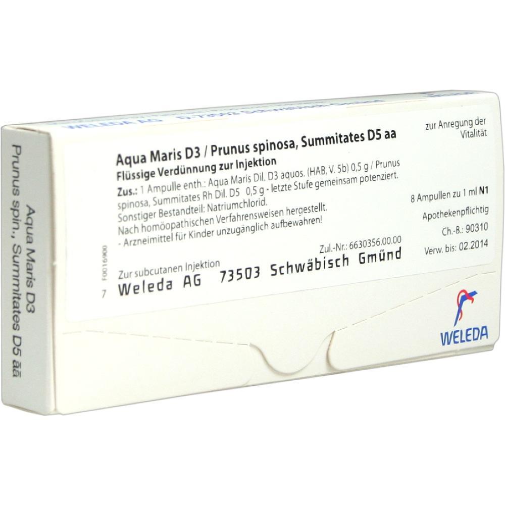 Verpackung einer Weleda-Injektionslösung mit homöopathischen Mitteln.