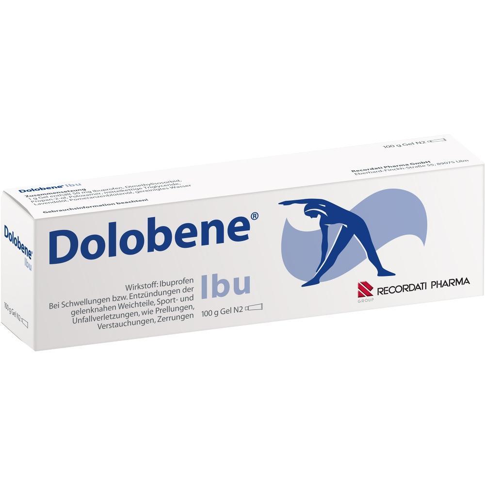 Eine weiße Schachtel mit der Aufschrift "Dolobene Ibu" und einer blauen Figur.