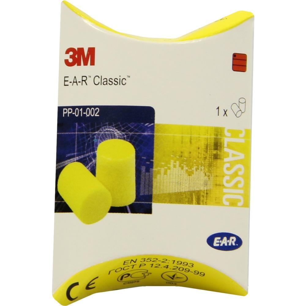 Gelbe Ohrst&ouml;psel von 3M in einer wei&szlig;en Verpackung.