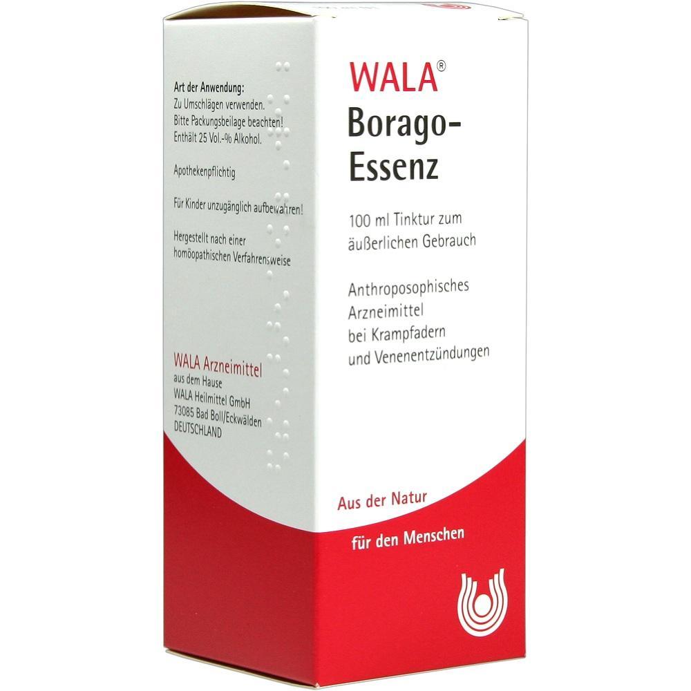 Weiße Verpackung einer Borago-Essenz zur äußeren Anwendung.