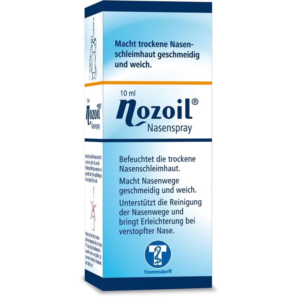 Eine Packung Nozoil-Nasenspray zur Befeuchtung der Nasenschleimhaut.