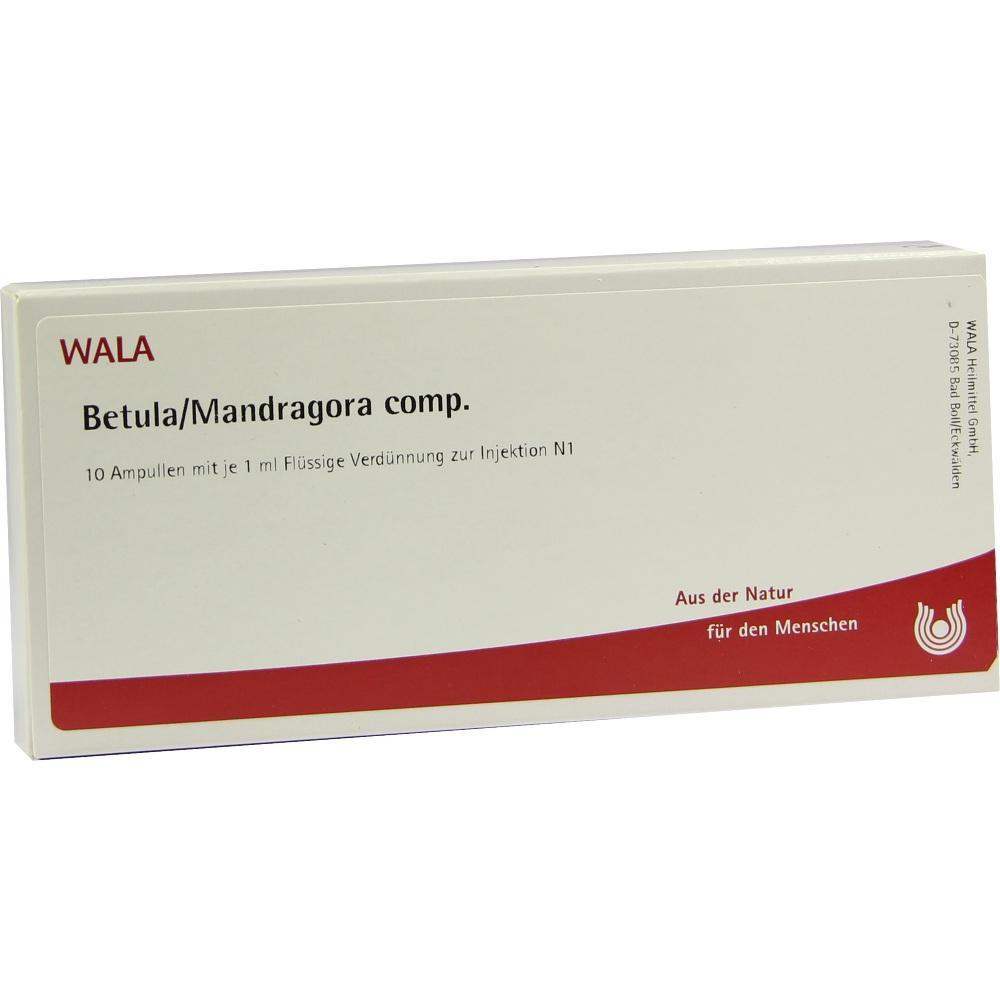 Eine Packung mit Betula/Mandragora Ampullen zur Injektion von WALA.