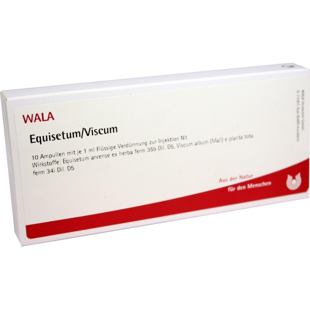 Eine wei&szlig;e Medikamentenbox f&uuml;r Injektionen mit roter Aufschrift "WALA Equisetum/Viscum".