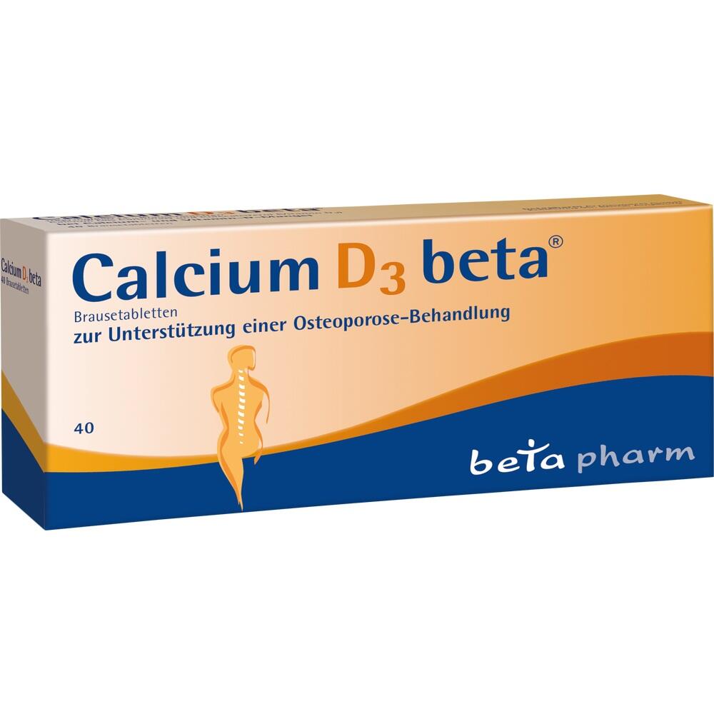Verpackung von Calcium D3 Brausetabletten zur Unterstützung bei Osteoporose.