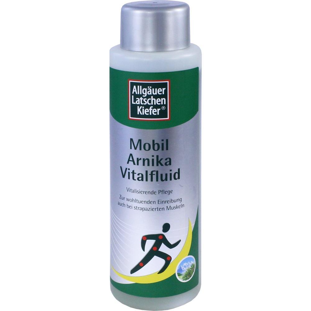 Flasche mit Arnika Vitalfluid zur Linderung von Muskelbeschwerden.