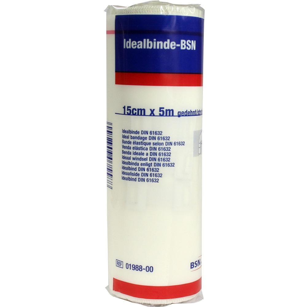 Eine Rolle Verband, 15 cm breit und 5 m lang, in Verpackung.