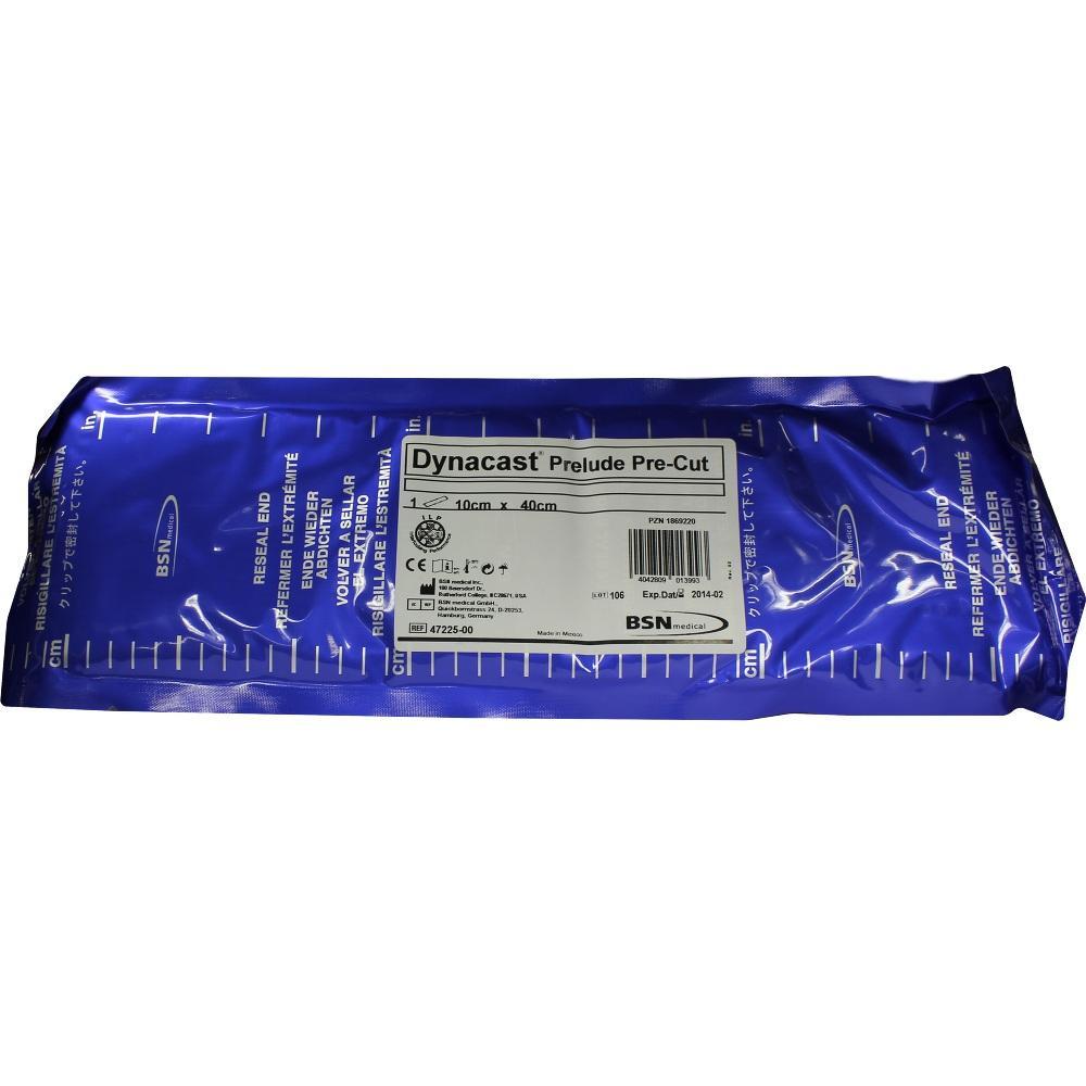 Lila Verpackung mit Aufdruck "Dynacast Prelude Pre-Cut" und Linienmaßstab.