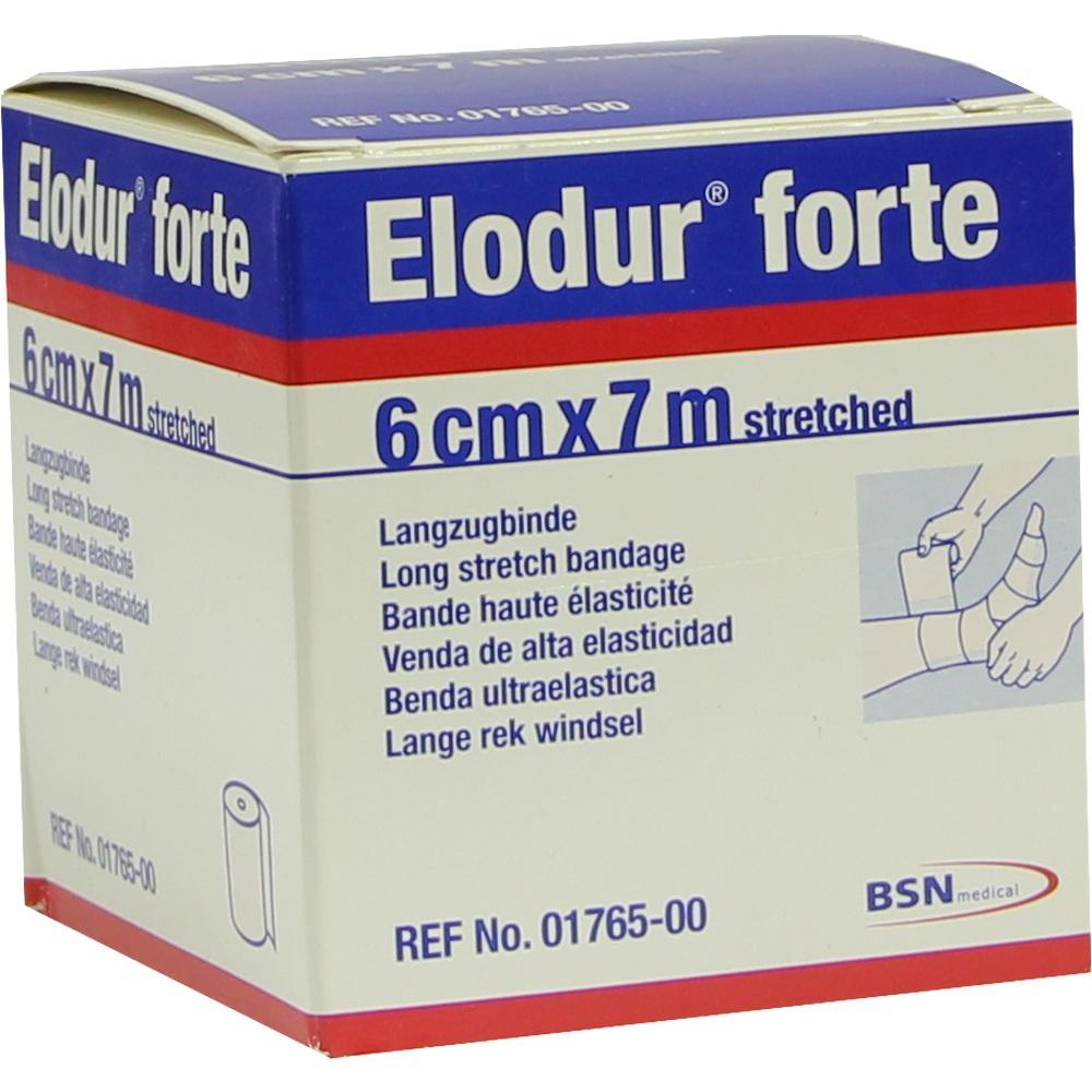 Eine Packung mit elastischen Verbänden der Marke Elodur forte.
