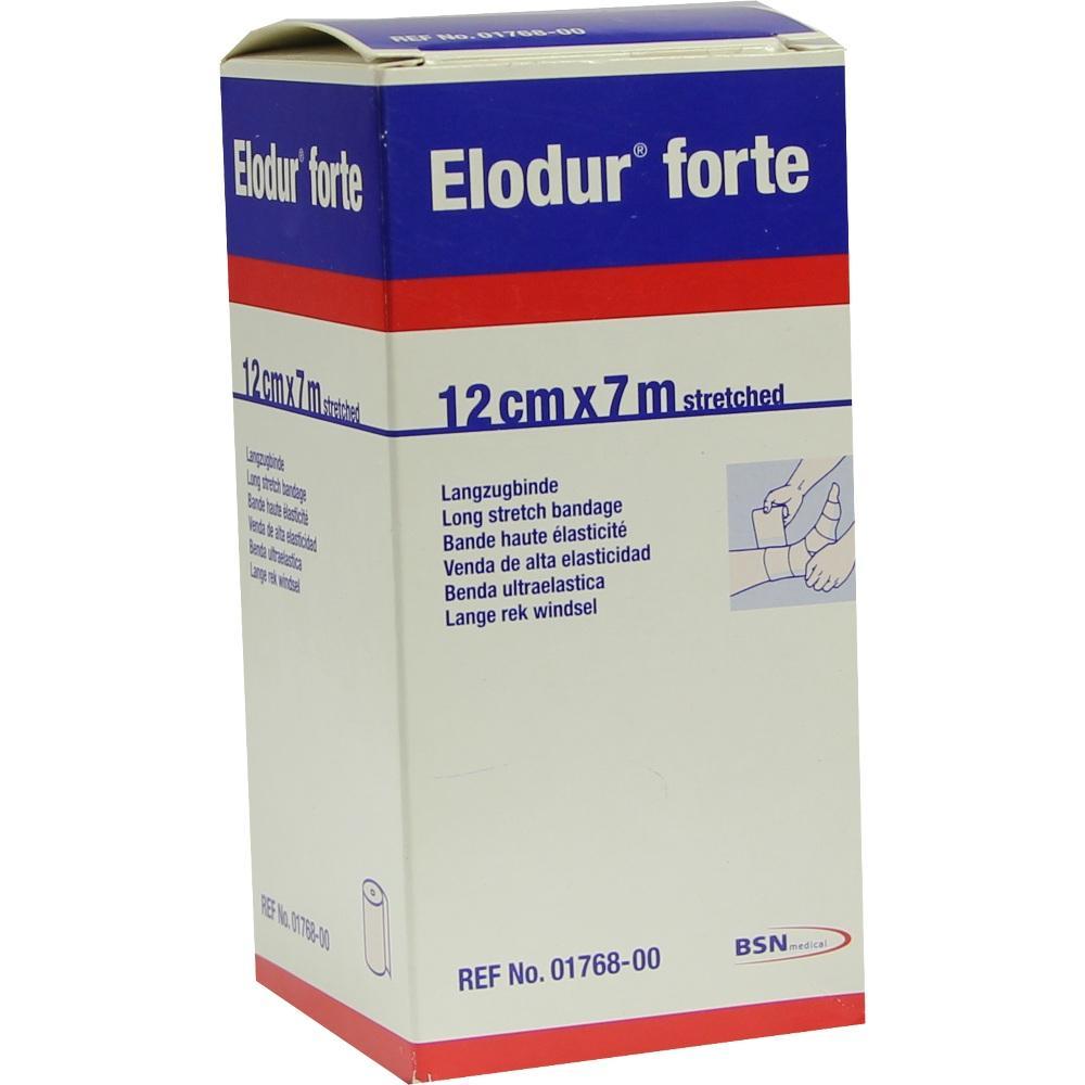 Verpackung einer langen elastischen Binde, 12 cm breit und 7 m lang.