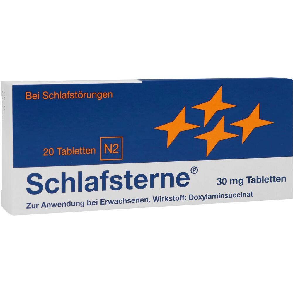 Eine Packung Schlafsterne-Tabletten gegen Schlafstörungen.