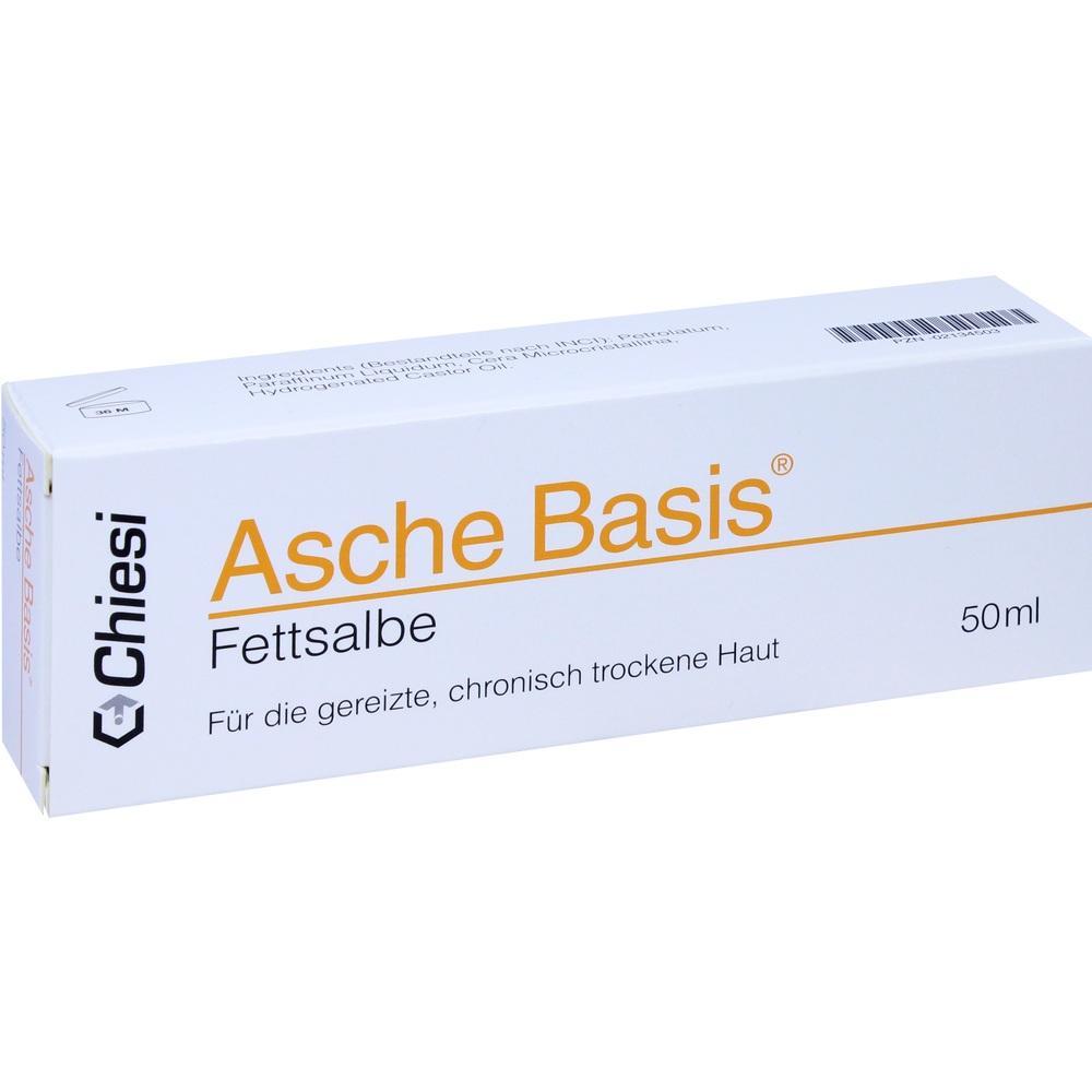 Eine wei&szlig;e Verpackung mit der Aufschrift "Asche Basis Fettsalbe".
