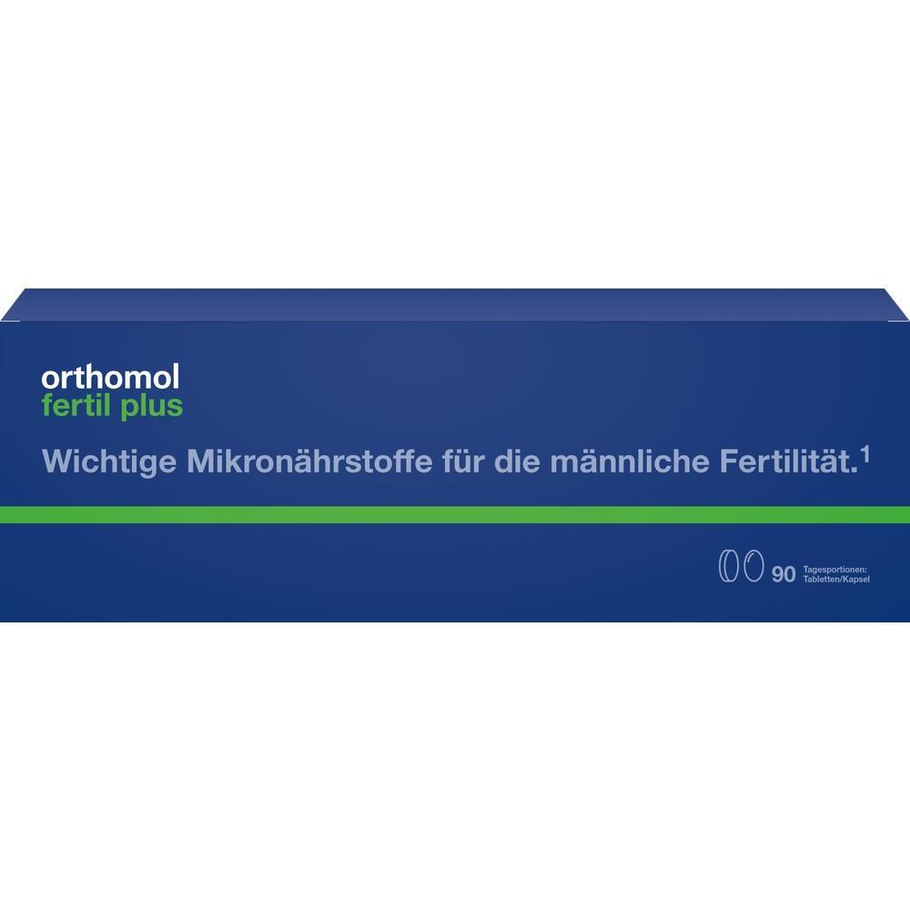 Blaue Verpackung von Nahrungsergänzungsmittel für männliche Fruchtbarkeit.