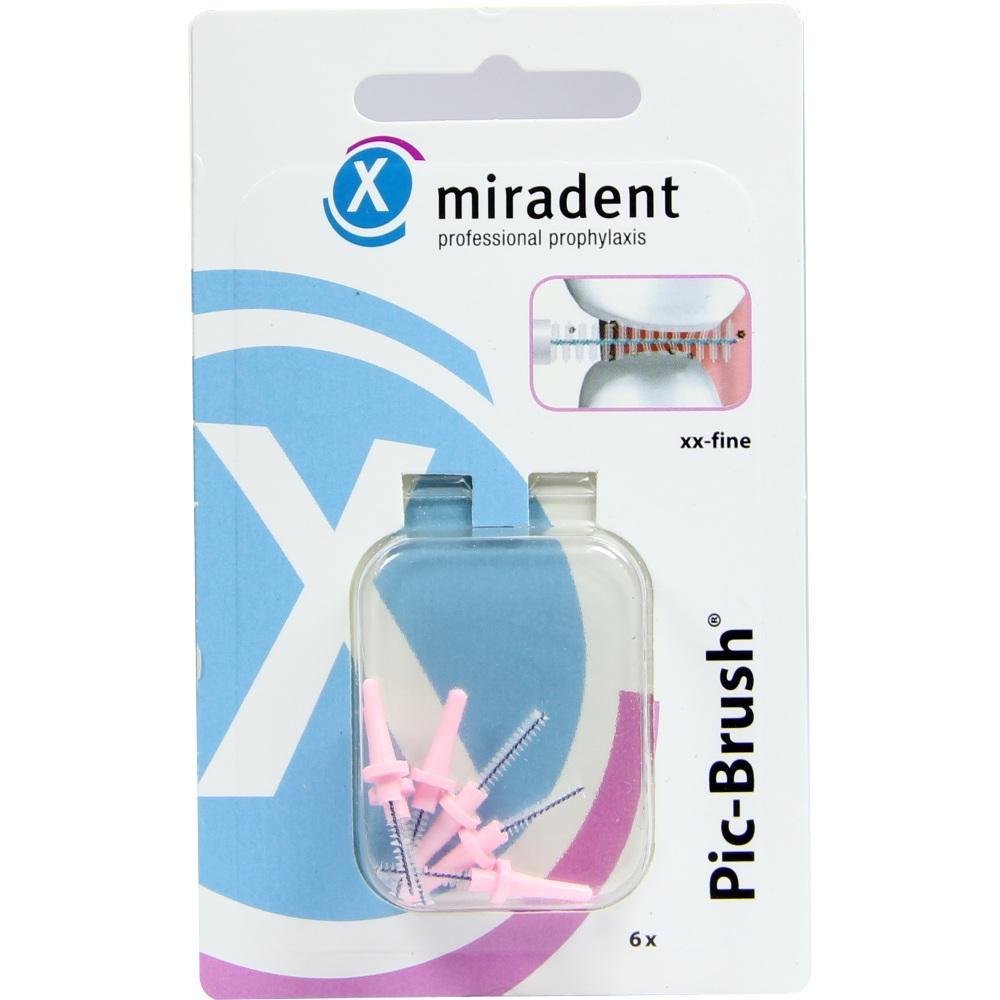 Verpackung mit sechs kleinen Interdentalbürsten für gründliche Zahnpflege.