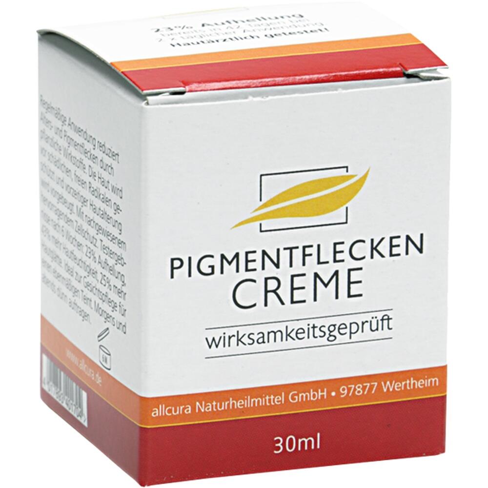 Eine Verpackung für Pigmentfleckencreme mit 30 ml Inhalt.