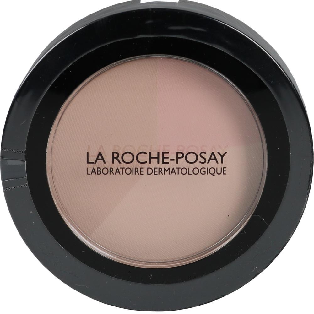 Runder Puder von La Roche-Posay in verschiedenen Hauttönen.