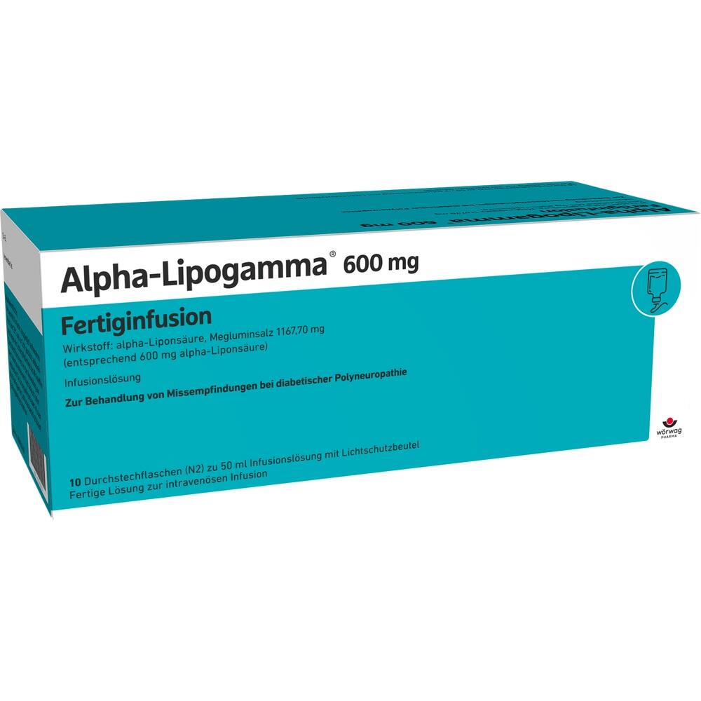 Eine Packung mit Alpha-Lipogamma 600 mg Infusionslösung.