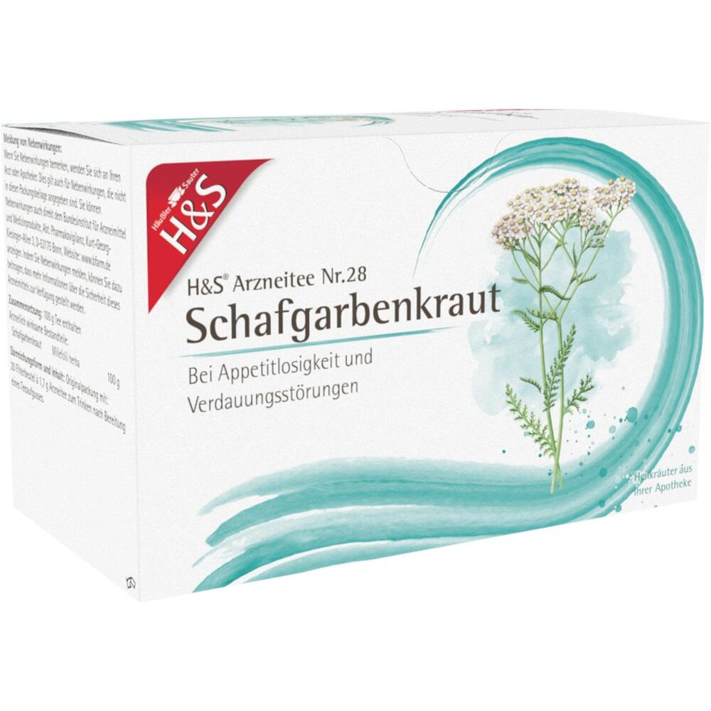 Eine Packung H&S Schafgarbenkraut-Arzneitee gegen Appetitlosigkeit und Verdauungsst&ouml;rungen.
