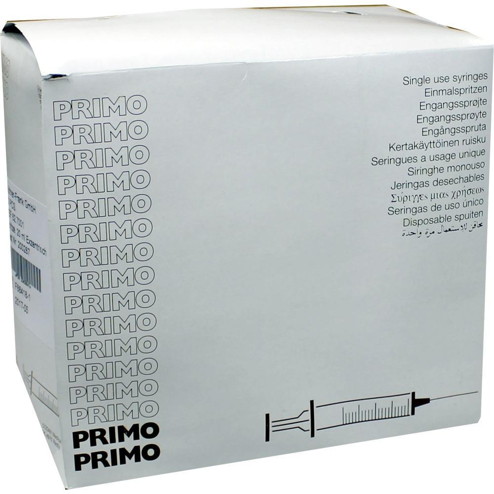 Eine wei&szlig;e Schachtel mit der Aufschrift "Primo" und einer Spritze vorne abgebildet.