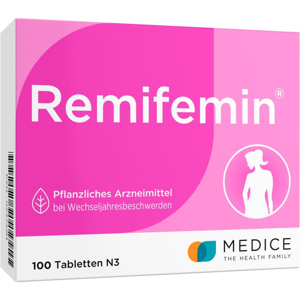 Eine rosa Medikamentenpackung mit der Aufschrift "Remifemin".