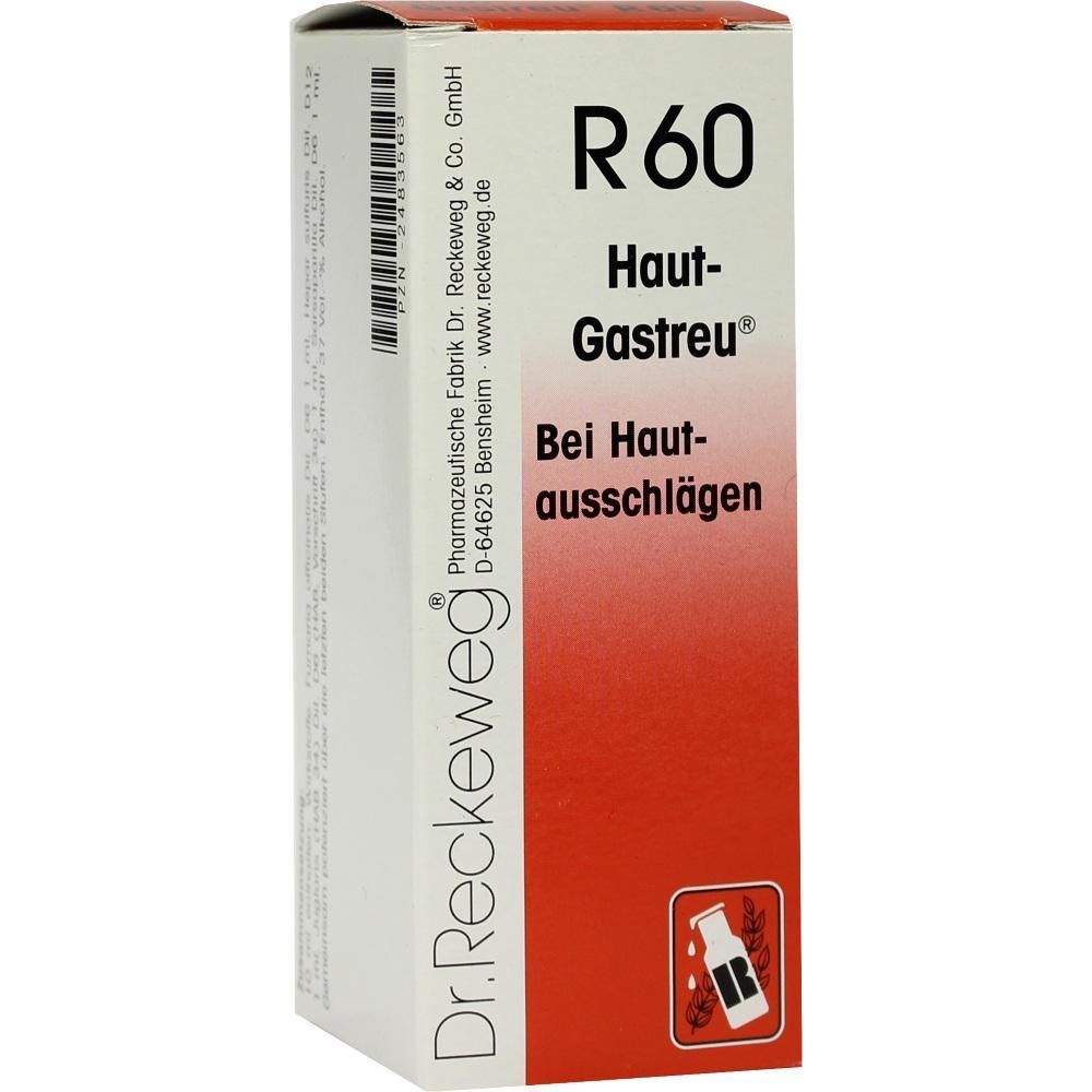 Rote Verpackung von Dr. Reckeweg R60 f&uuml;r Hautausschl&auml;ge.