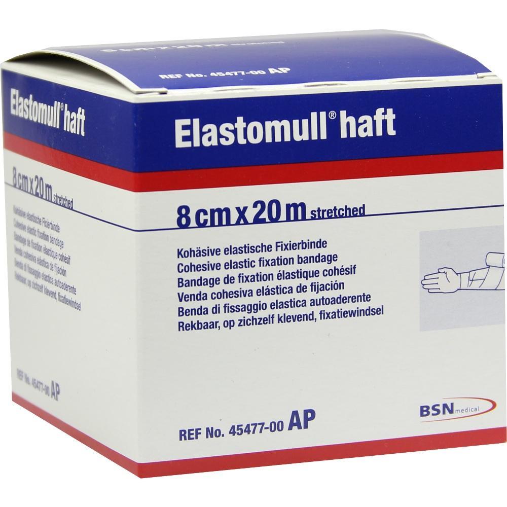 Eine Verpackung der elastischen Fixierbinde Elastomull haft.