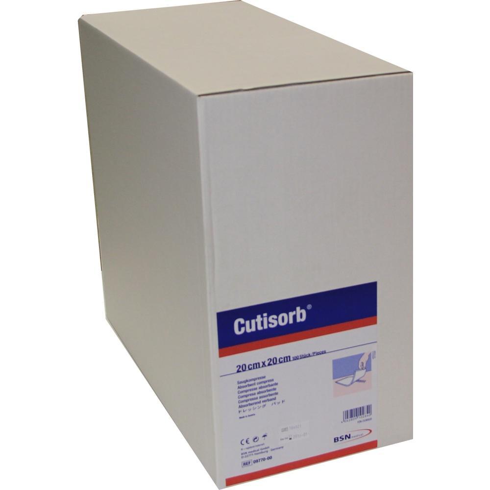 Ein weißer Karton mit der Aufschrift "Cutisorb" auf der Vorderseite.