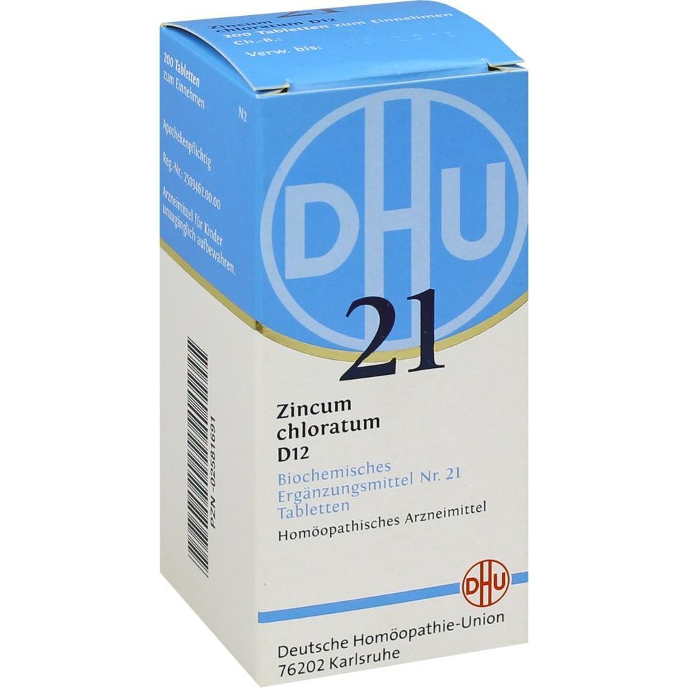 Eine Packung homöopathischer Tabletten von DHU mit der Nummer 21.