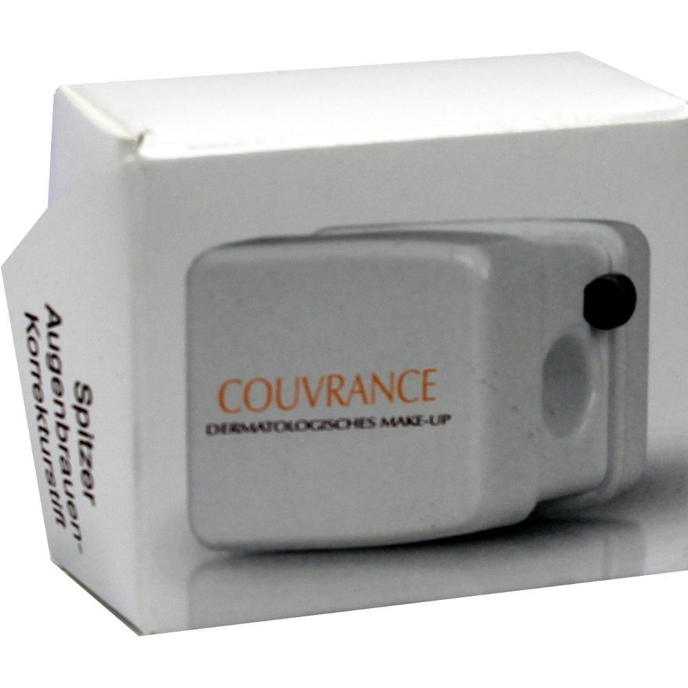 Eine graue Spitzer-Verpackung mit der Aufschrift "Couvrance" für Augenbrauen-Stifte.