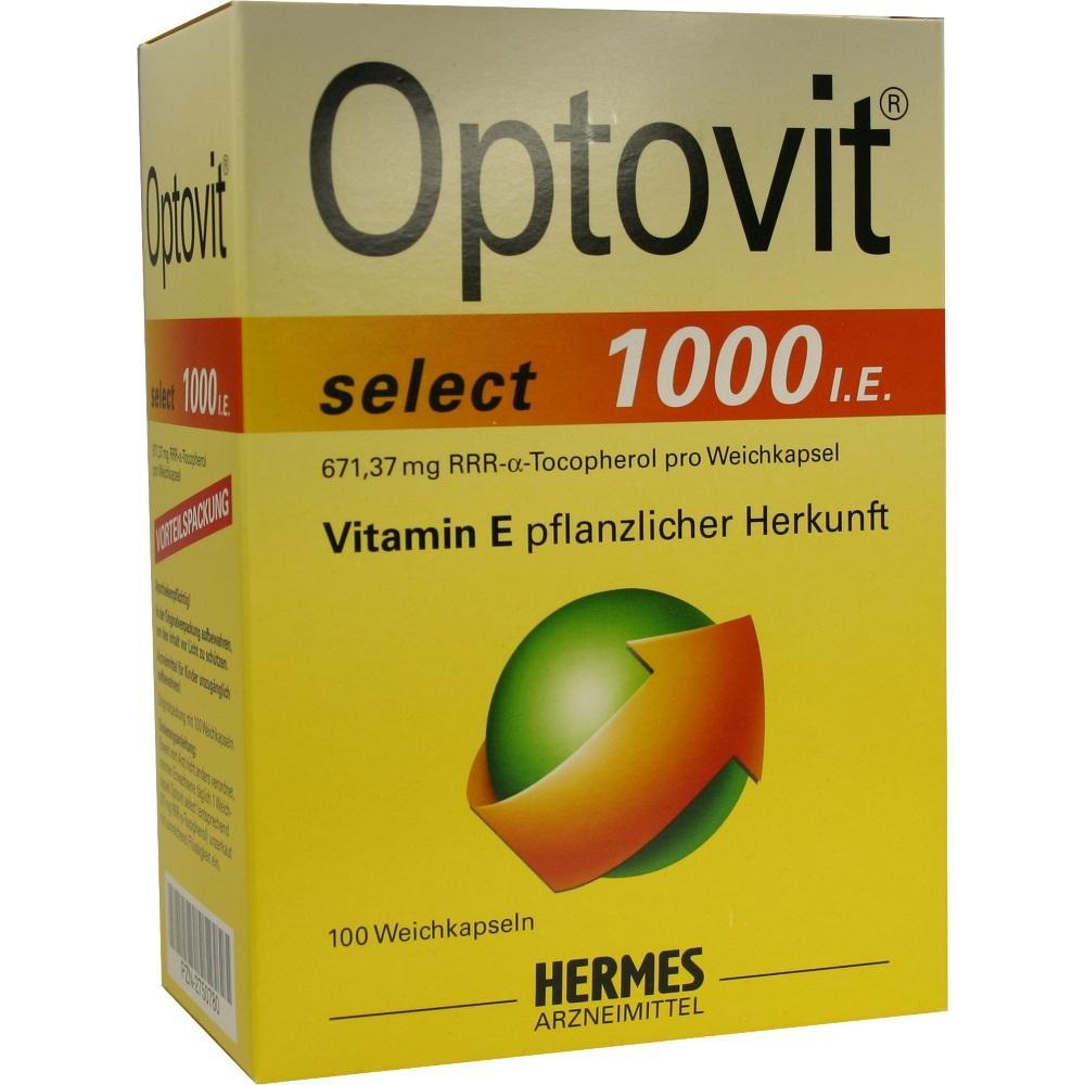 Gelbe Packung mit Vitamin E Weichkapseln pflanzlicher Herkunft.