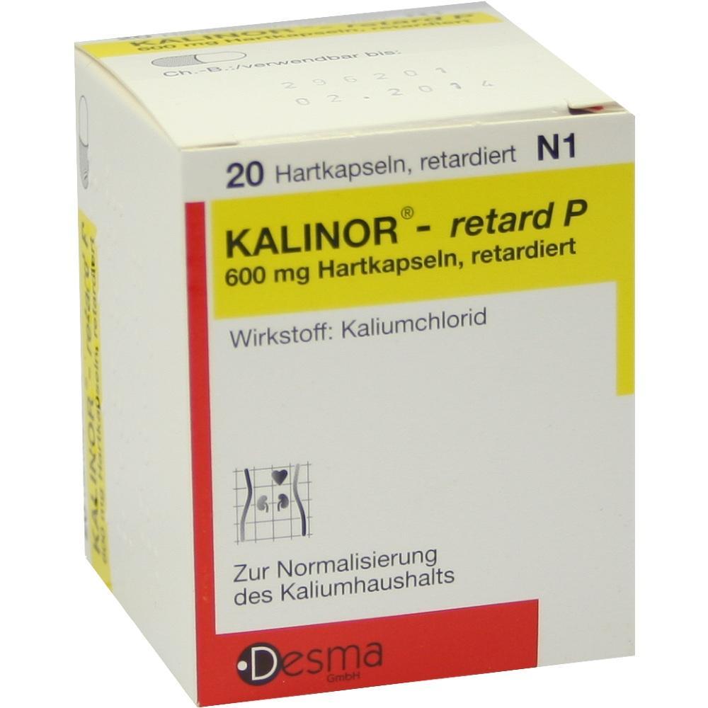 Eine Medikamentenpackung mit 600 mg Kaliumchlorid-Kapseln.