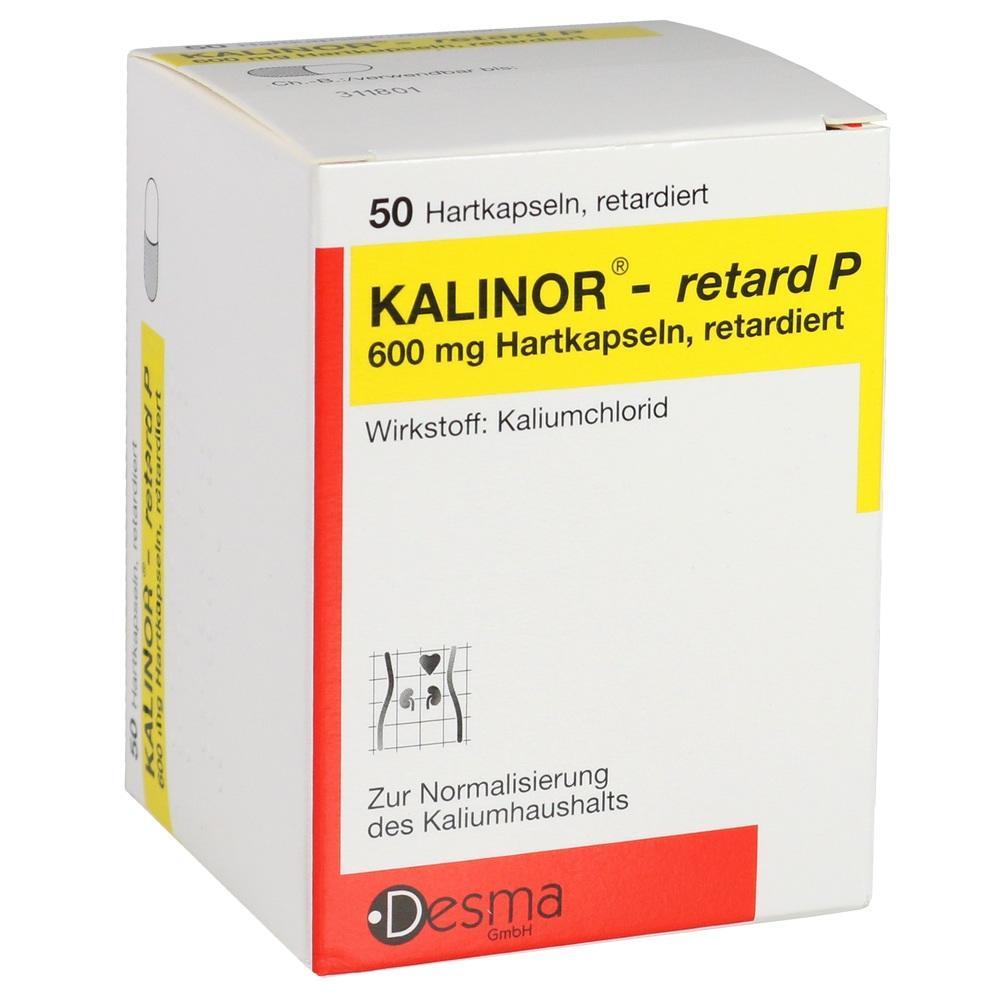 Eine Medikamentenschachtel mit der Aufschrift "KALINOR - retard P".