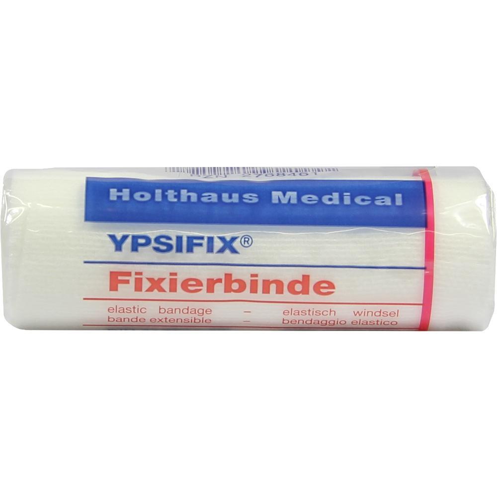 Eine wei&szlig;e elastische Fixierbinde von Holthaus Medical in Plastikverpackung.