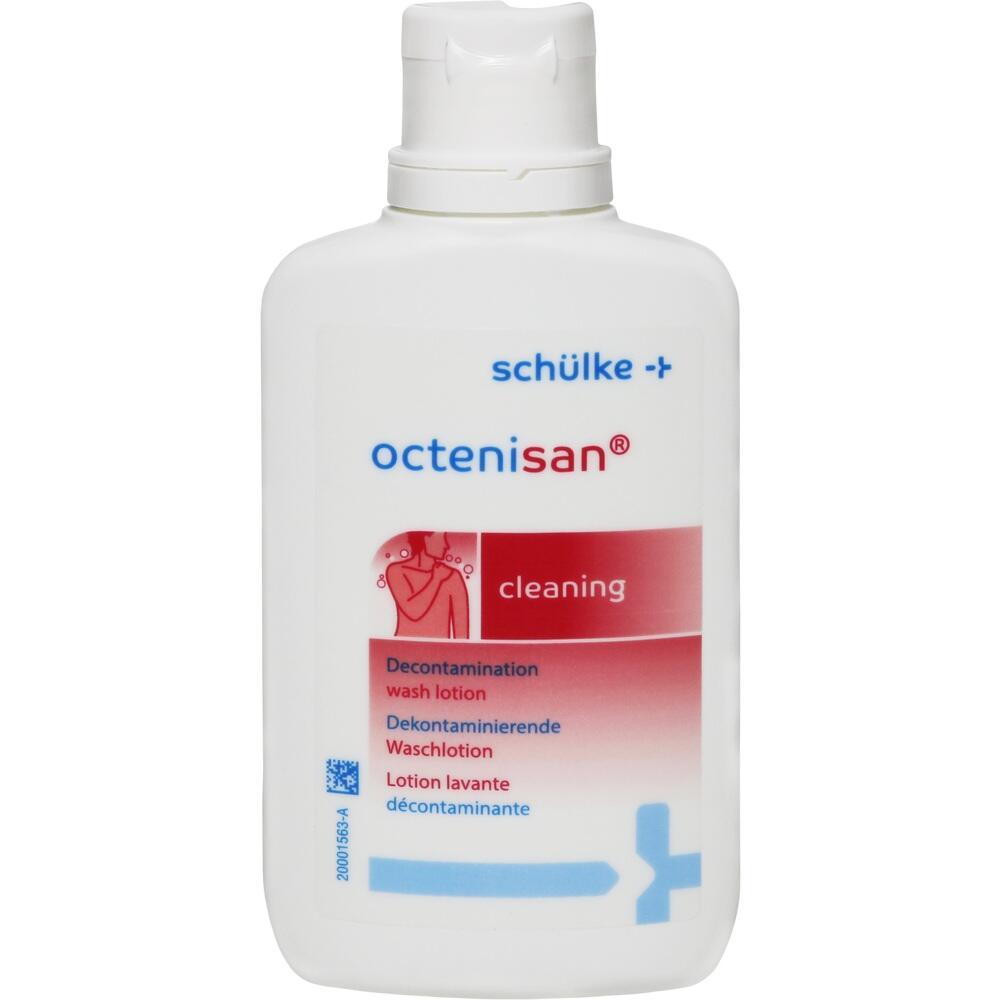 Eine Flasche mit einer desinfizierenden Waschlotion namens "Octenisan".