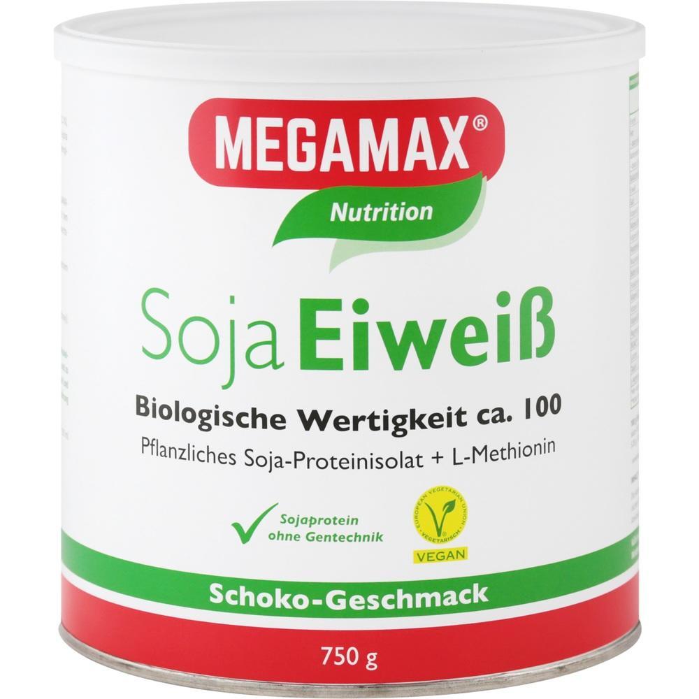 Dose mit Soja-Eiweißpulver mit Schoko-Geschmack.
