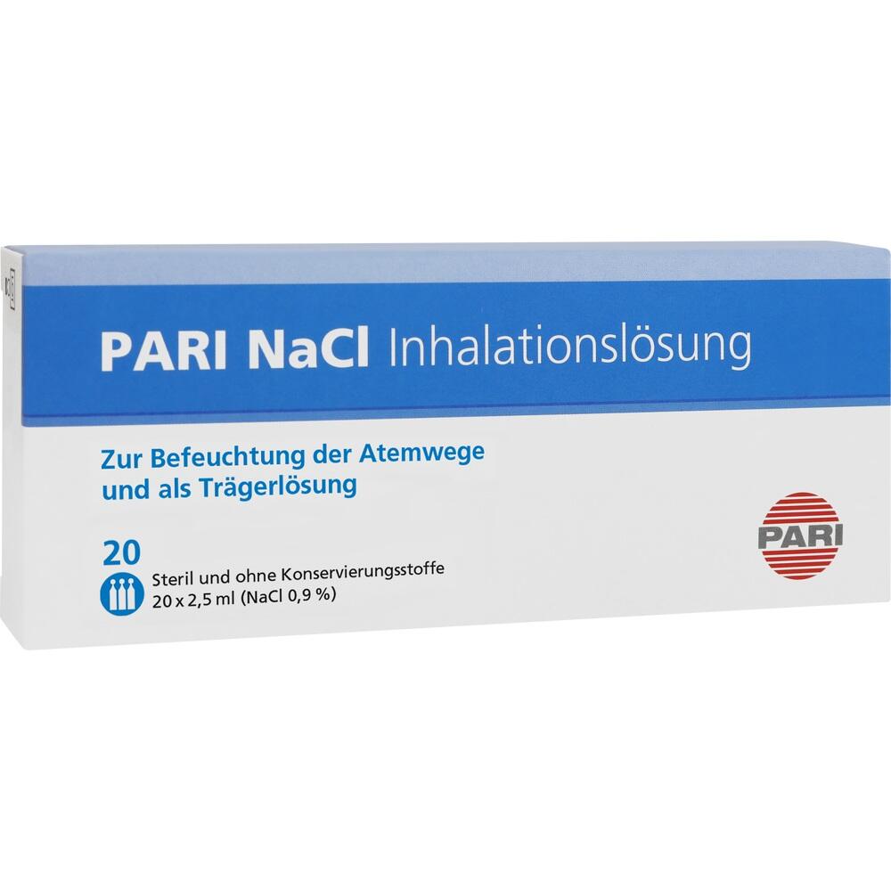 Die Packung zeigt eine Inhalationslösung zur Befeuchtung der Atemwege.