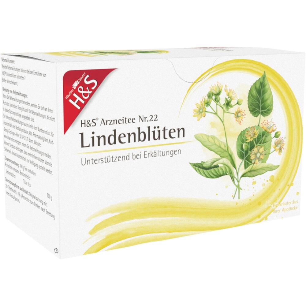 Verpackung von H&S Lindenbl&uuml;ten-Arzneitee zur Unterst&uuml;tzung bei Erk&auml;ltungen.