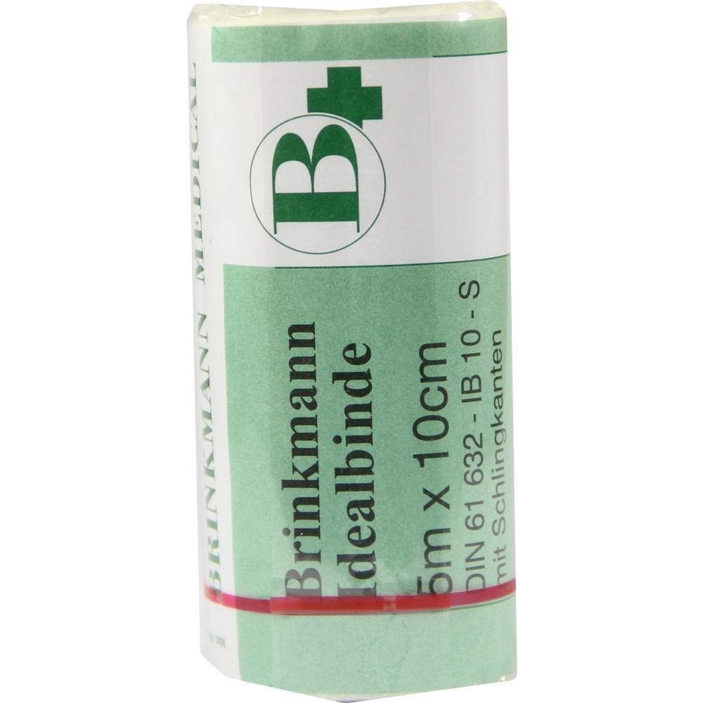 Eine gr&uuml;ne Verbandrolle mit der Aufschrift "Brinkmann Idealbinde".