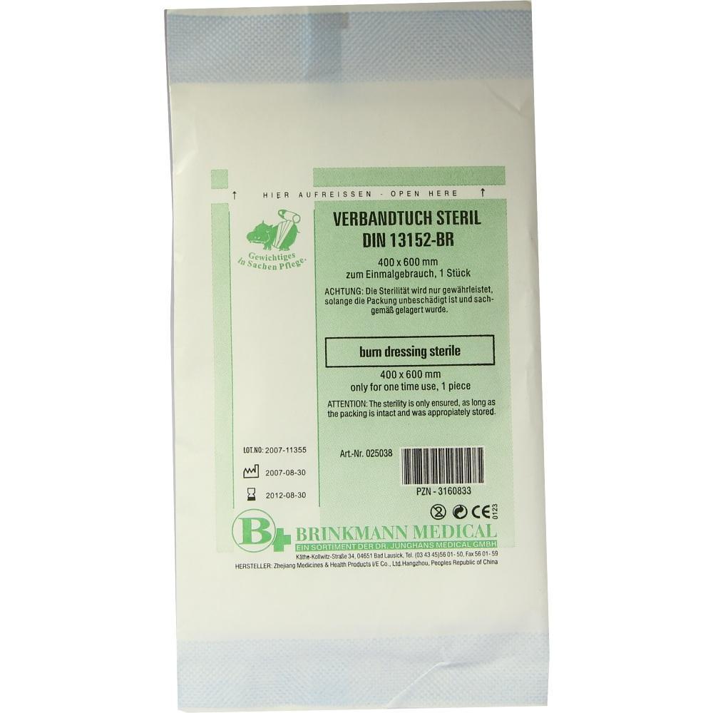 Verpackung f&uuml;r ein steriles Verbandtuch, 400 x 600 mm, zum Einmalgebrauch.
