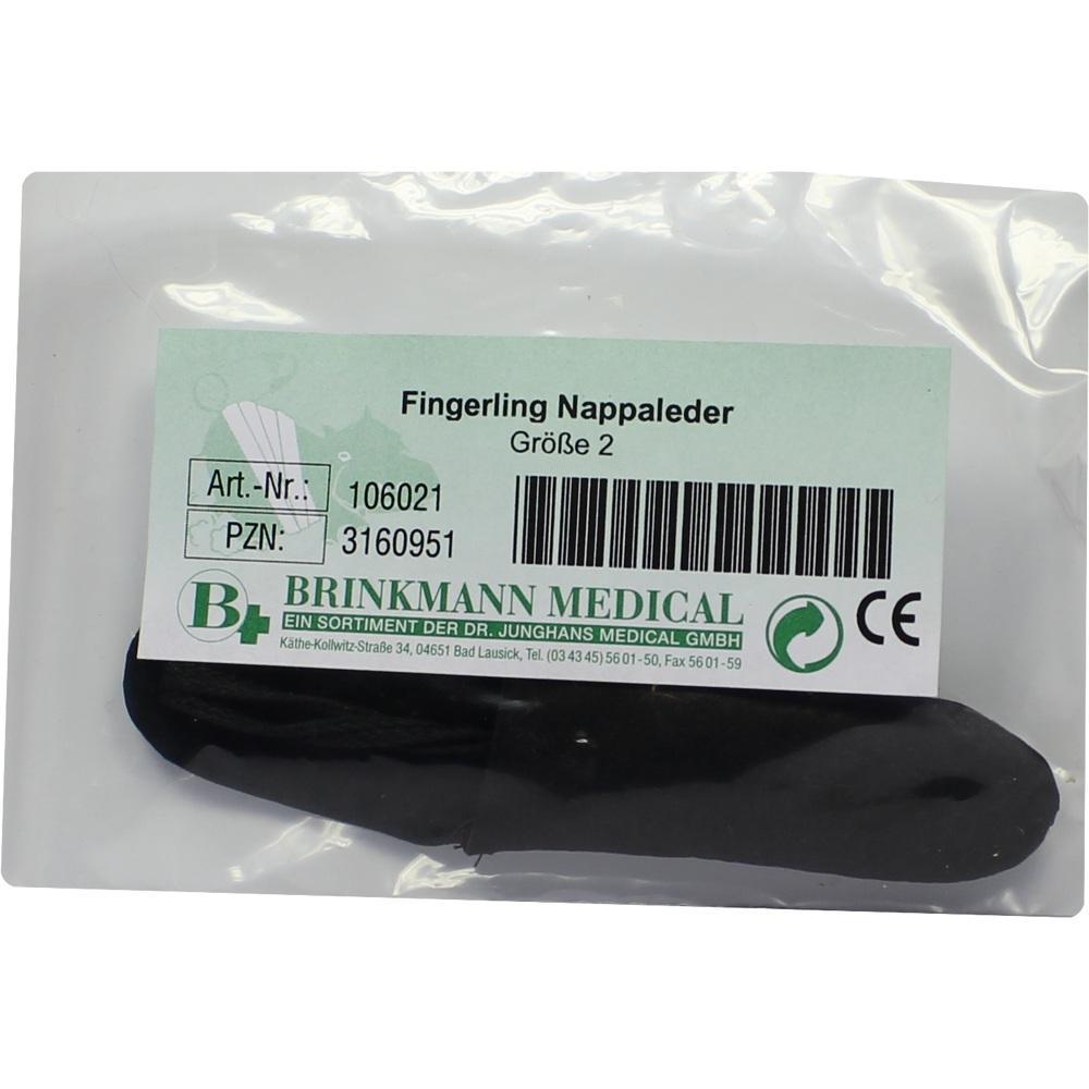 Verpackung eines Fingerlings aus Leder von Brinkmann Medical, Größe 2.